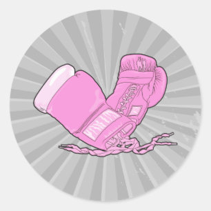 Sticker Rond gants de boxe rose vecteur