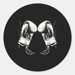 Sticker Rond Gants de boxe Silhouette