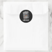 Sticker Rond Garb-old Funny Trash Can Pun Dark BG (Sac)
