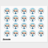Sticker Rond Garçon (Feuille)