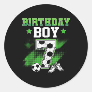 Sticker Rond Garçon 7 ans Anniversaire Football Sport 7 Ans Gar