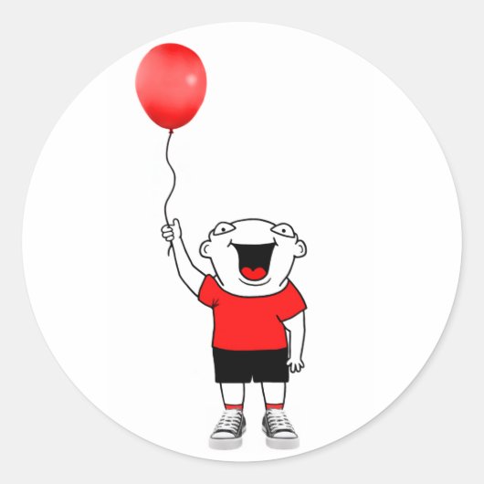 Sticker Rond Garçon à ballon (Devant)