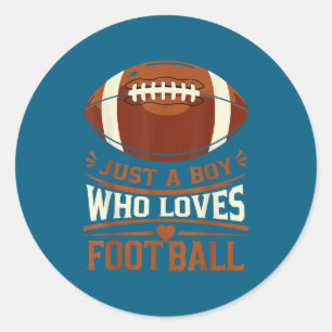 Sticker Rond Garçon aime le fan de sport de football