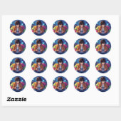 Sticker Rond Garçon Anime jouant à un jeu vidéo (Feuille)