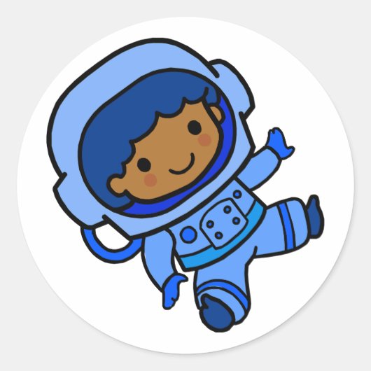 Sticker Rond garçon astronaute (Devant)