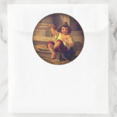 Sticker Rond Garçon avec Spaghetti par Julius Moser (vers 1808) (Sac)