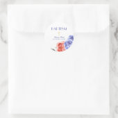 Sticker Rond Garçon Baptême Baptême Christening Floral Peony co (Sac)