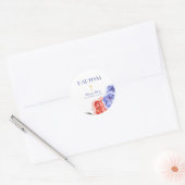Sticker Rond Garçon Baptême Baptême Christening Floral Peony co (Enveloppe)