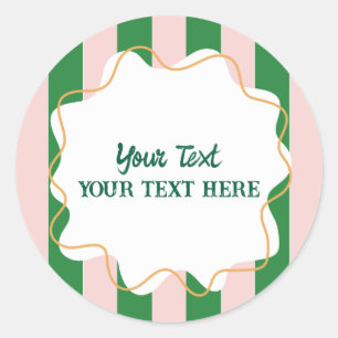 Sticker Rond Garçon Cool Bandes Colorées Moderne Fête d'Anniver