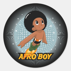 Sticker Rond Garçon d'Afro