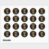Sticker Rond Garçon d'anniversaire 5 ans Blocs de construction (Feuille)