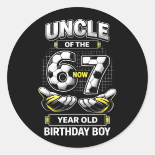 Sticker Rond Garçon d'anniversaire avait 6 7 Six Sept Football
