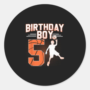 Sticker Rond Garçon d'anniversaire Sketll 5ème anniversaire 5 a