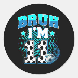 Sticker Rond Garçon de 11 ans pour son anniversaire Football Me