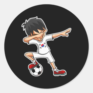 Sticker Rond Garçon de football Dabbing Jersey de Corée du Sud,