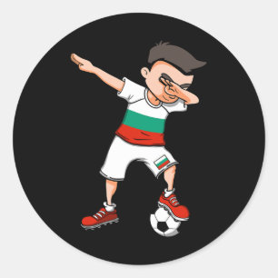 Sticker Rond Garçon de football qui Dabbing - Maillot Bulgarie
