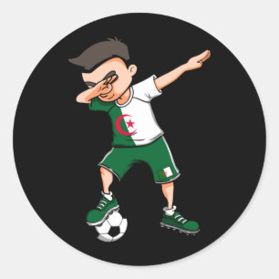Sticker Rond Garçon de football qui fait du dabbing en Algérie