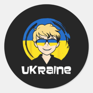 Sticker Rond Garçon d'Ukraine