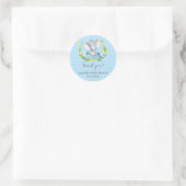 Sticker Rond Garçon Eléphant Bébé Douche Bleu Merci Favoriser (Sac)