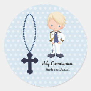Sticker Rond Garçon espagnol d'amiral First Communion