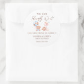 Sticker Rond Garçon Fille Twins Teddy Baby shower Ours (Sac)