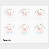 Sticker Rond Garçon Fille Twins Teddy Oear Merci (Feuille)