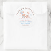Sticker Rond Garçon Fille Twins Teddy Oear Merci (Sac)