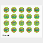 Sticker Rond Garçon Golfer En Formation (Feuille)