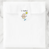 Sticker Rond Garçon I Swim T-shirts et cadeaux (Sac)