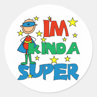Sticker Rond Garçon je suis plutôt superbe