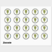 Sticker Rond GARÇON MONSTER JETER UN BON BÉBÉ Monstres PABC #6 (Feuille)