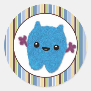 Sticker Rond GARÇON MONSTER JETER UN BON BÉBÉ Monstres PABC #7
