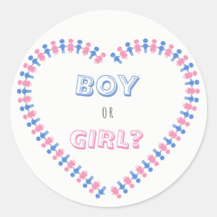 Sticker Rond Garçon ou fille ? Le genre de bébé rose et bleu