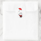 Sticker Rond Garçon parapluie (Sac)