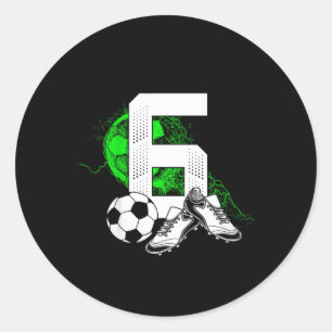 Sticker Rond Garçon pour son 6ème anniversaire Footballeur 6 an