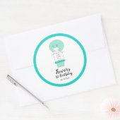 Sticker Rond Garçon premier anniversaire Giraffe (Enveloppe)