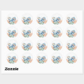 Sticker Rond Garçon Sous Le Baby shower De Mer (Feuille)