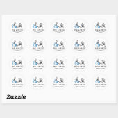 Sticker Rond Garçon spécial avec fille en course (Feuille)