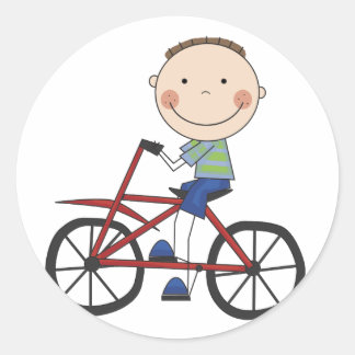 Sticker Rond Garçon sur les tee-shirts et cadeaux de bicyclette