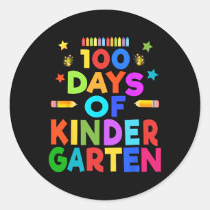 Sticker Rond Garçons 100 Jours De Maternelle Célébration Enfant