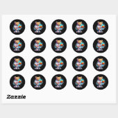 Sticker Rond Garçons Basketball Teddy Bear (Feuille)