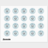 Sticker Rond Garçons Bleu Cute Merci Baby shower (Feuille)