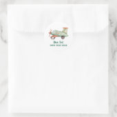 Sticker Rond Garçons Cool Moderne Anniversaire Fête Avion Color (Sac)