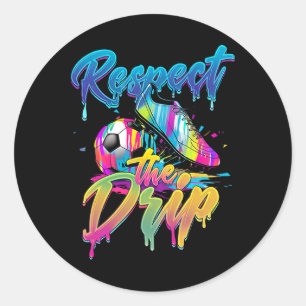 Sticker Rond Garçons de dégoulinade de foot Dégoulinade de glac