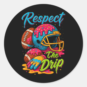 Sticker Rond Garçons de dégoulinade de football Glace de footba