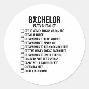 Sticker Rond Garçons d'honneur Marié Squat Hommes Célibataire F