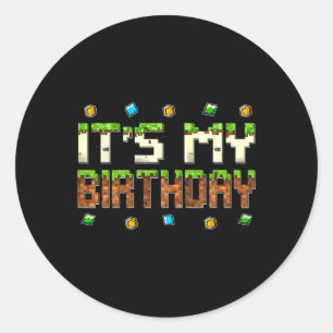 Sticker Rond Garçons Enfants C'est Mon Anniversaire Vidéo Joueu