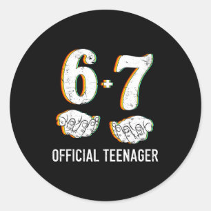 Sticker Rond Garçons Filles Adolescent de 6+7 ans 13e anniversa