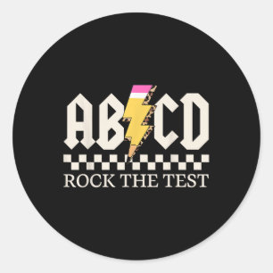 Sticker Rond Garçons Filles Enfants Enseignants Rock Le Test Ab