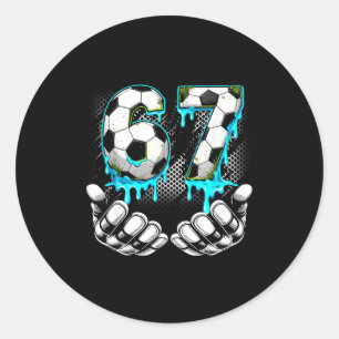 Sticker Rond Garçons Football 67 6 7 Six Sept Mème Drôle Gen Al